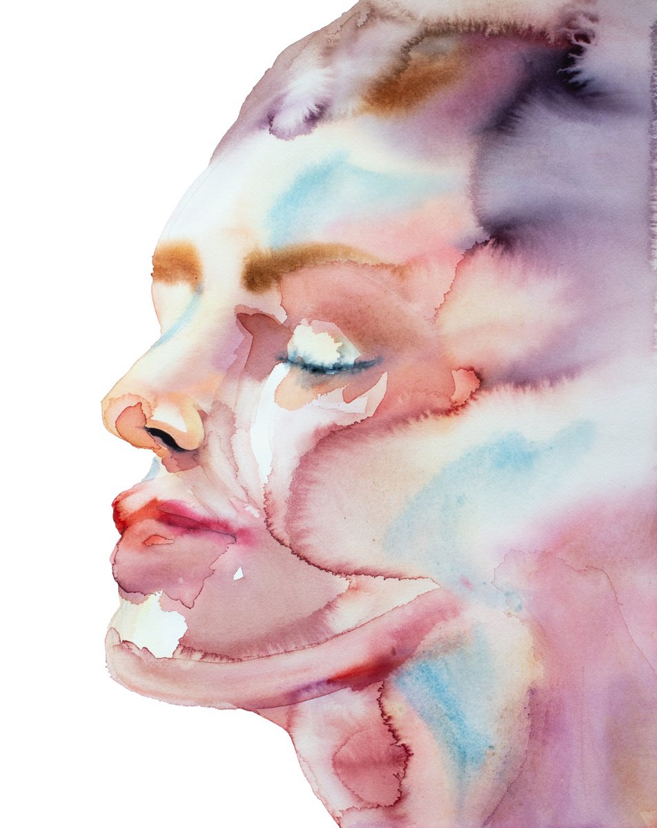 Expressive Watercolour , Reverie By Elizabeth Becker, 16 X 20, Artwork For Sale On Artfinder