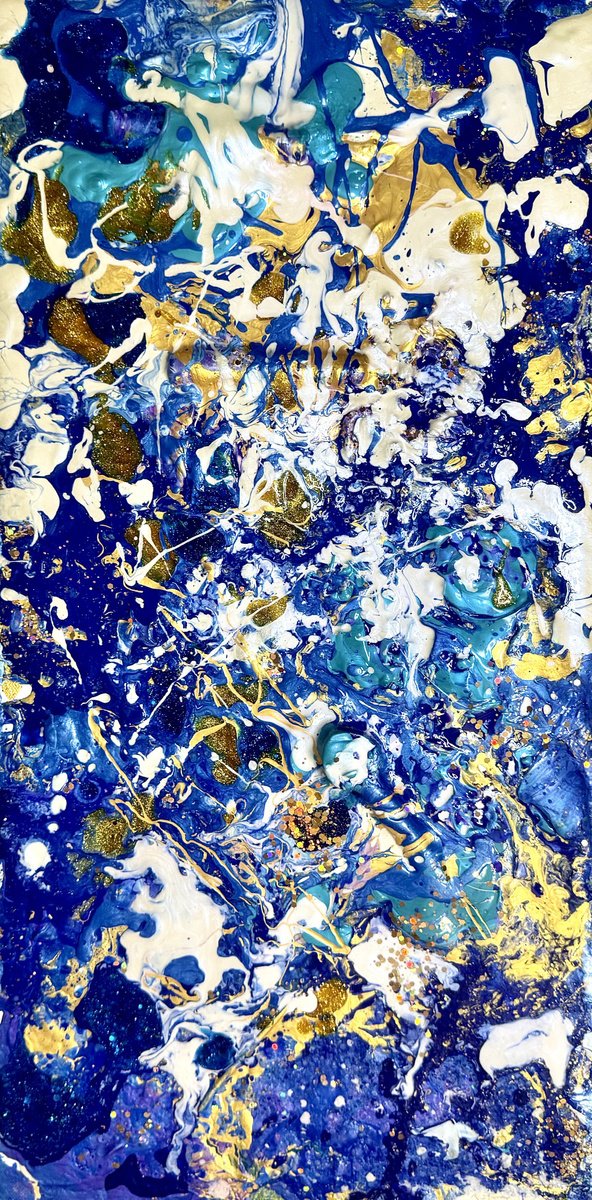 Abstract Acrylic Painting By Bruce S. Dilenschneider, 12 X 24, Bsd#78, Original Artwork