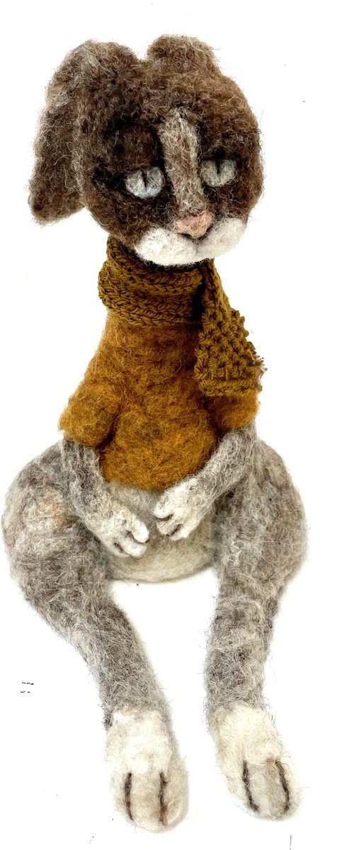 Gregoire, felted wool hare by Eleanor Gabriel