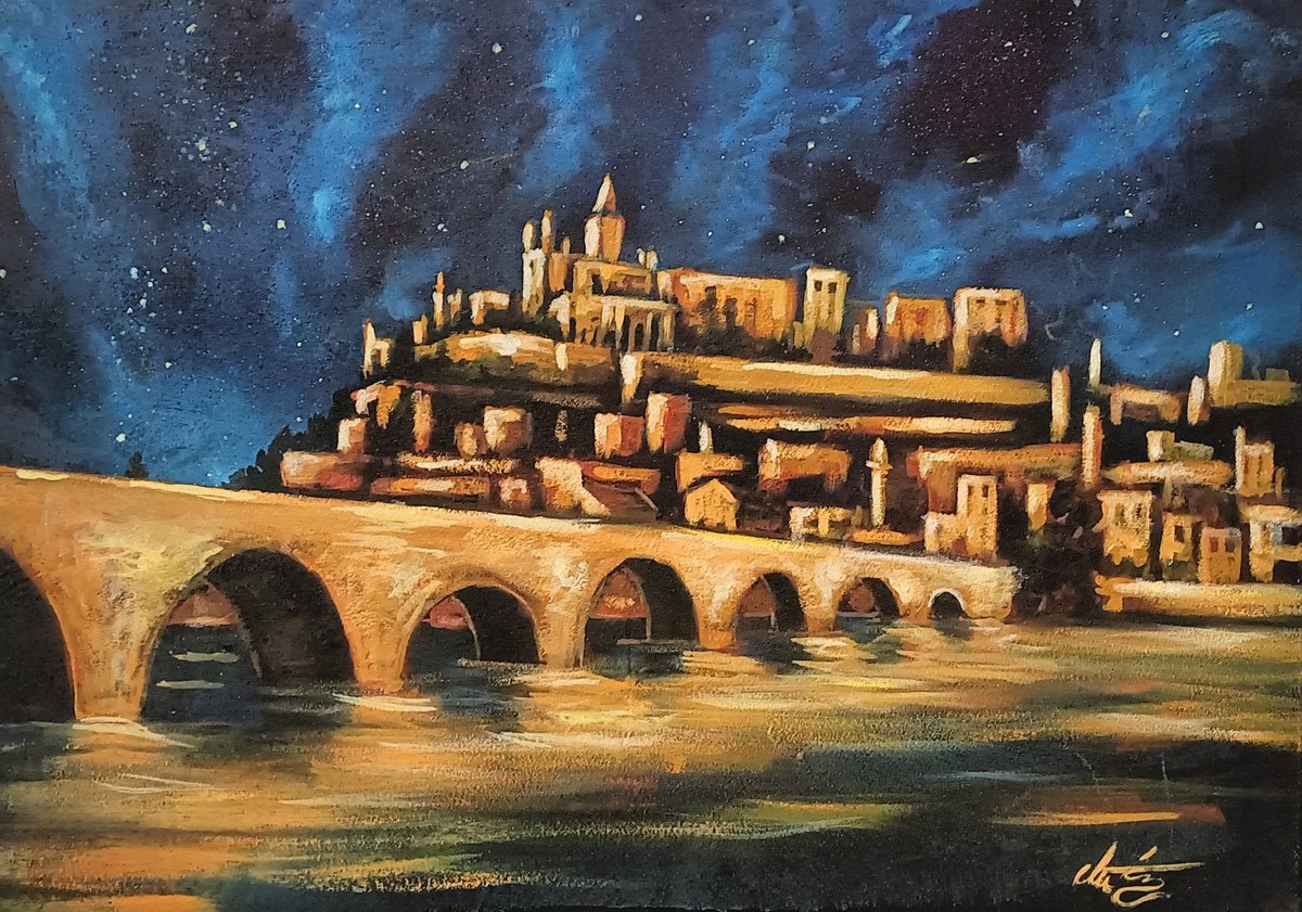 Acrylic Painting , Osgiliath (Beziers) By Tiziano Marasco, 28 X 20, Artwork For Sale On Artfinder