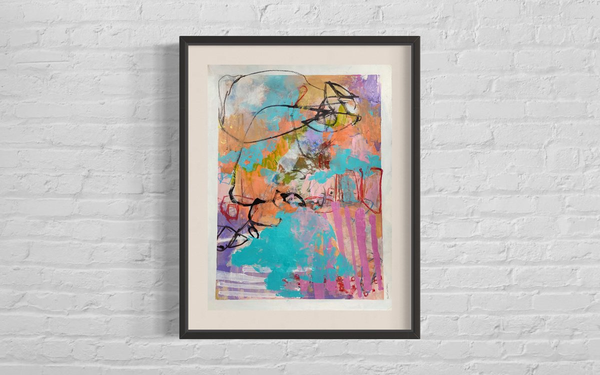 Organic Abstract Acrylic Painting By Kat Crosby, 18 X 24", Shifting Sands, Original Artwork