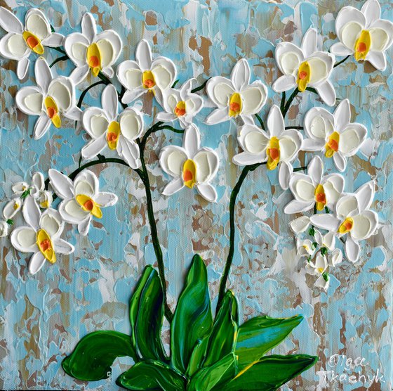 Orchid - Impasto Flower Painting