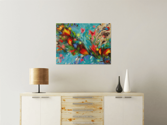 "Emerald Dreams" Abstract Painting 60 x 80cm