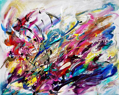 Path to Victory - original vibrant acrylic painting on stretched canvas by Galina Victoria