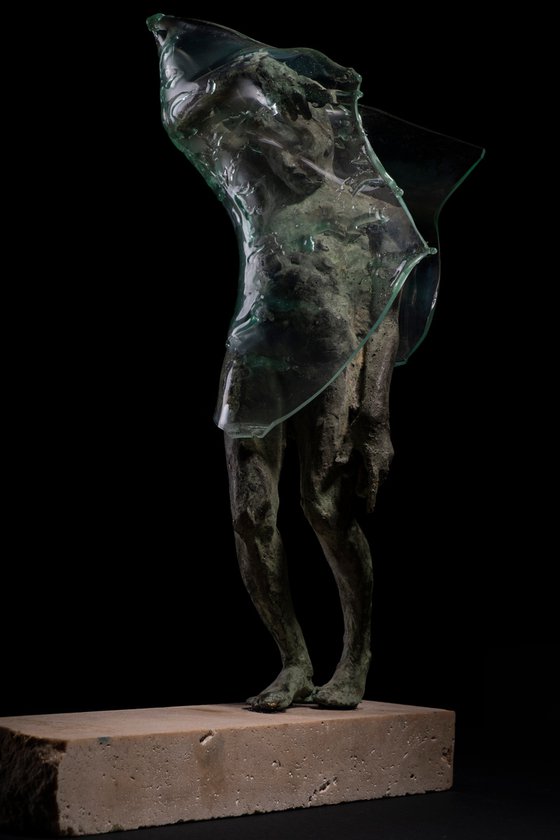 Wind (bronze with glass and stone)