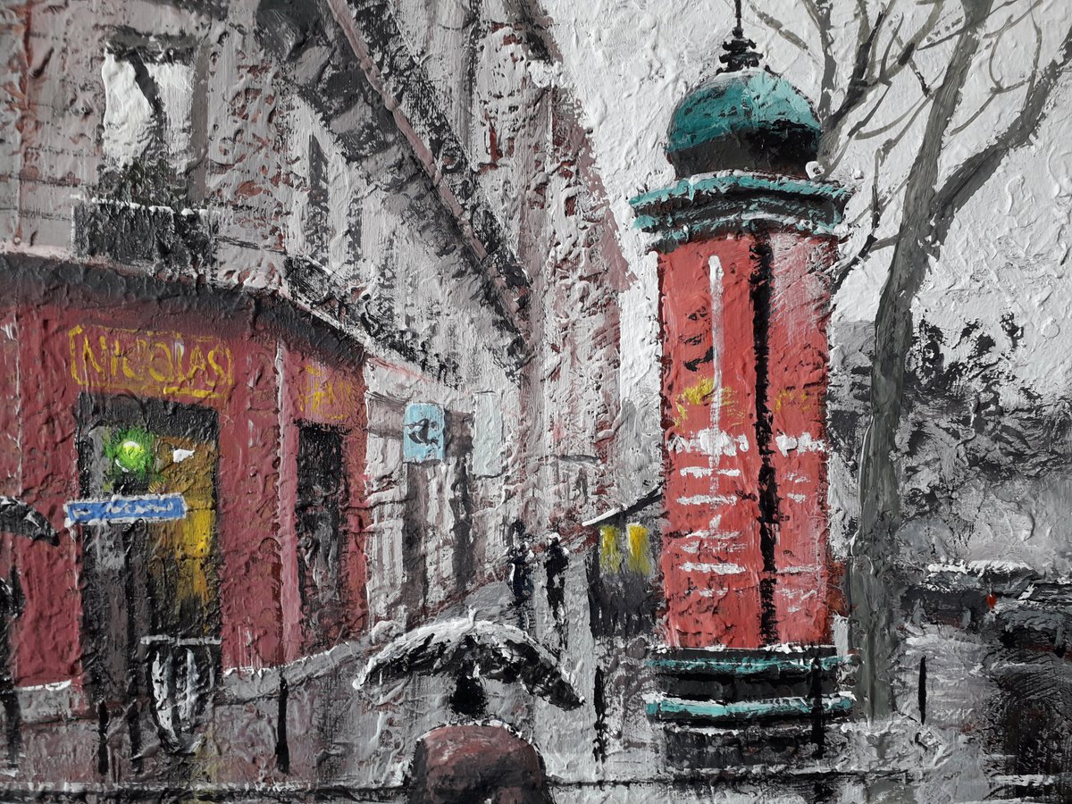 Rainy Paris. Acrylic painting by Alexander Zhilyaev