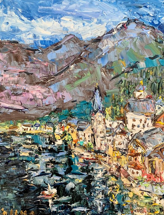 Hallstatt village in Alps