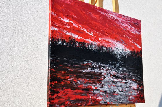 Red abstract landscape