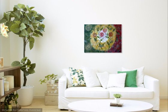 Lollipop Flowers -Happy and Cheerful abstract painting on sale