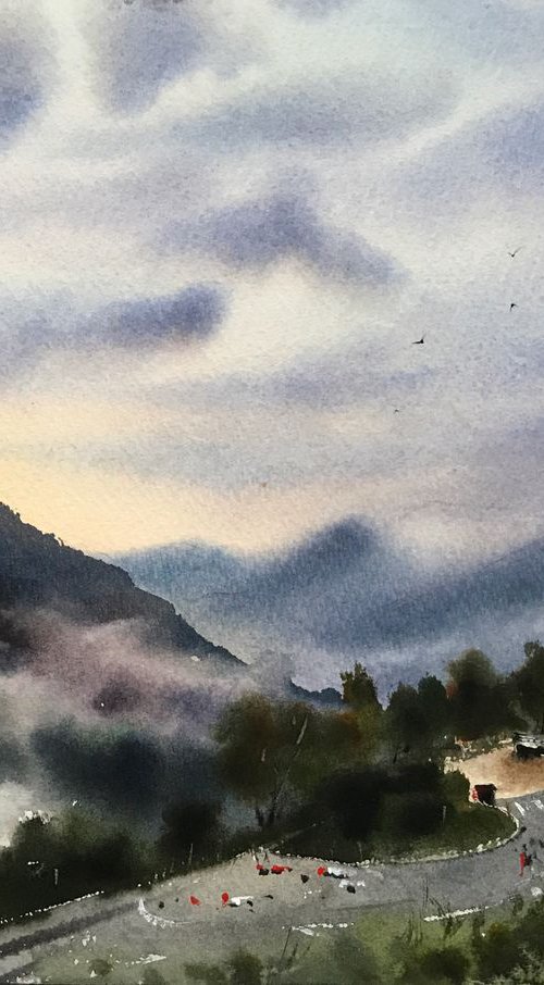 Fog at the mountains #3 by Eugenia Gorbacheva