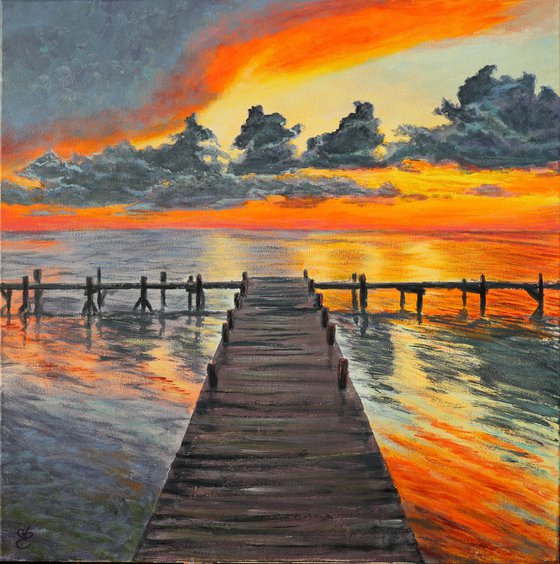 Calm at sunset, 50*50