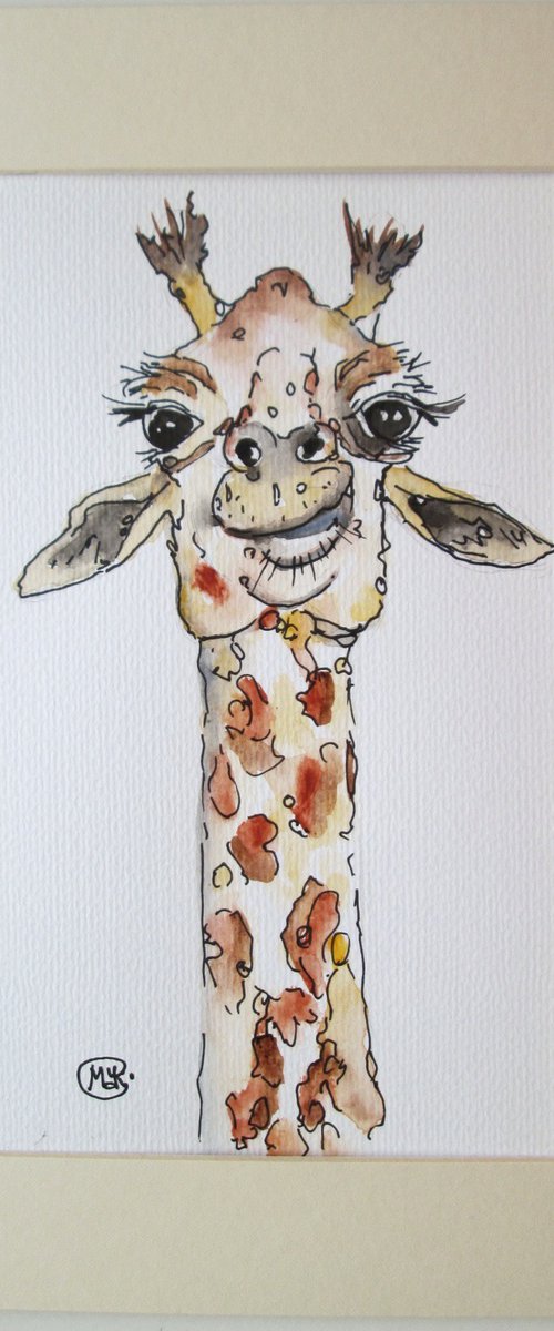 Funky Giraffe portrait by MARJANSART