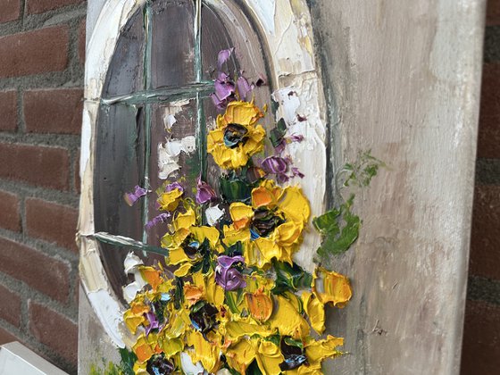 Window with yellow Flowers