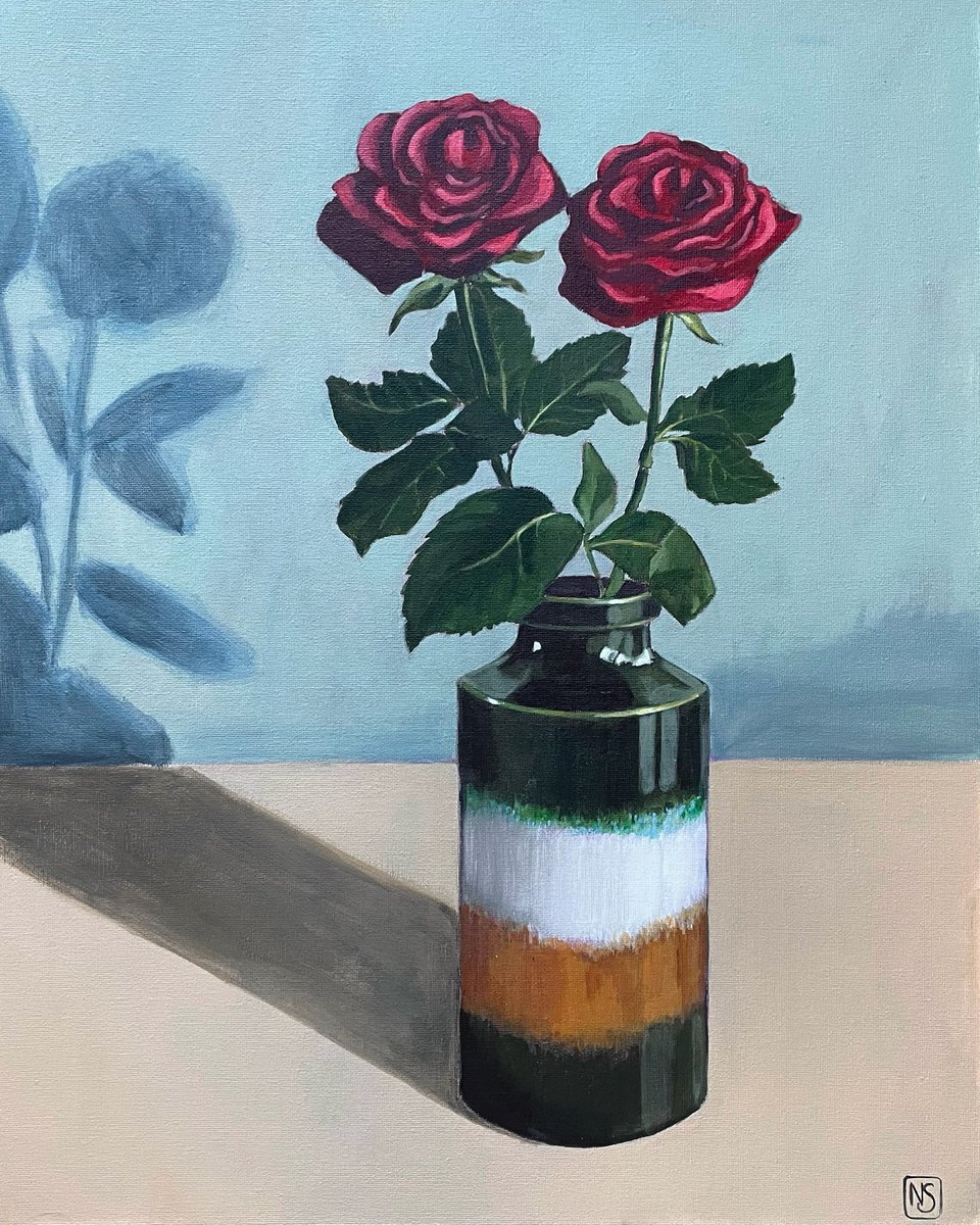 Roses and the West German Vase by Nina Shilling