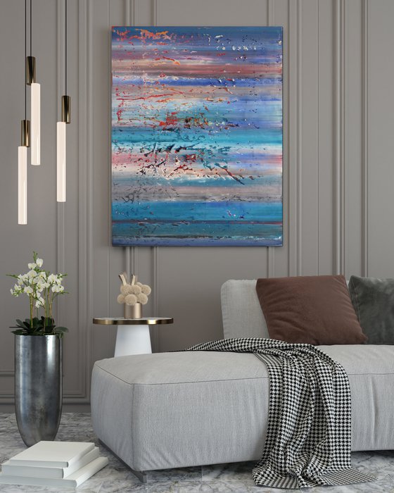 90x70cm | 35.5x27.5″ Abstract Landscape Painting Original Canvas Art