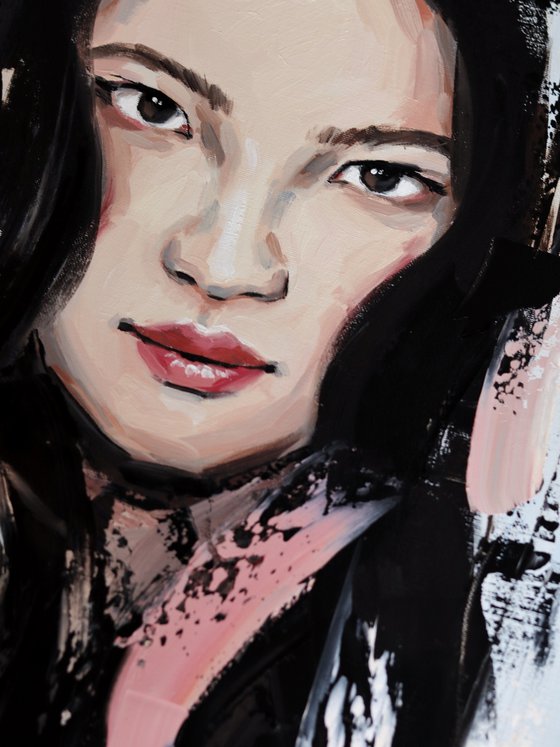 Korean woman oil painting