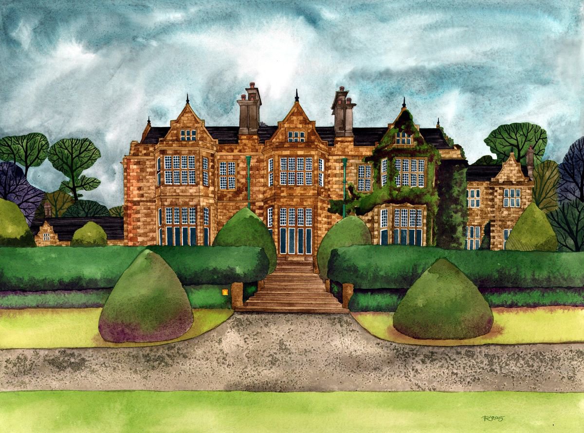 Photorealistic Landscape Watercolour By Terri Smith, 24 X 18", Muckross House, Original Artwork