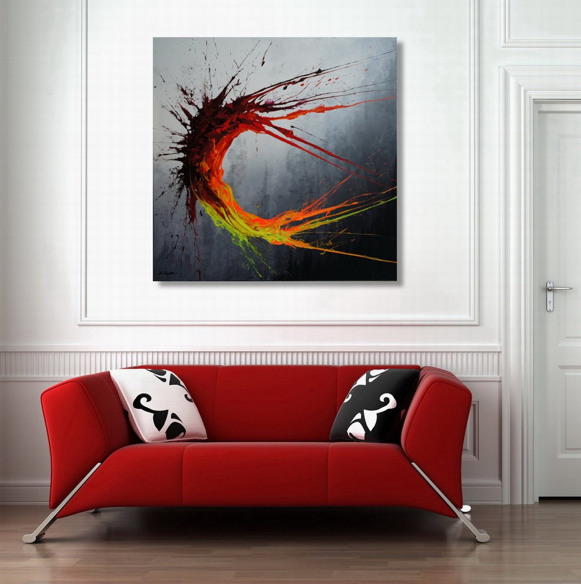 Twisting Fire VIII (Spirits Of Skies 100194) (100 x 100 cm) XXL (40 x 40 inches) by Ansgar Dressler