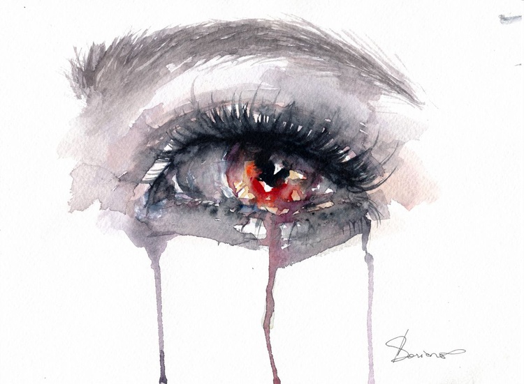 Crying Eye 2017 Watercolour By Doriana Popa Artfinder