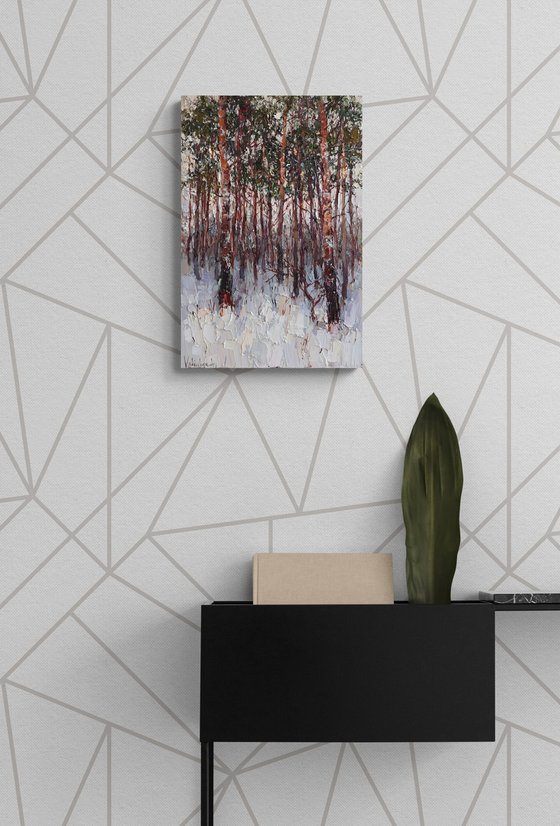 Winter Pine Forest at Dusk