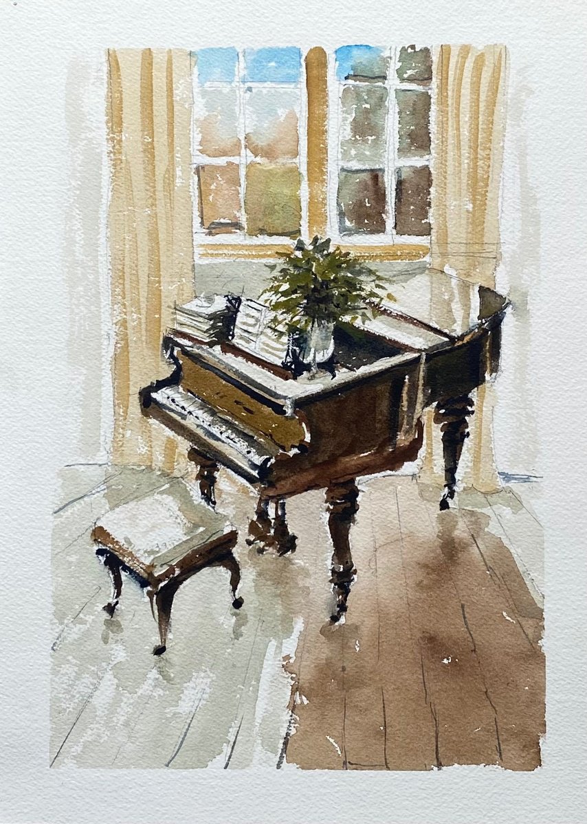 Impressionistic Watercolour , Awaiting The Maestro By Paul Mitchell, 10 X 14, Artwork For Sale On Artfinder