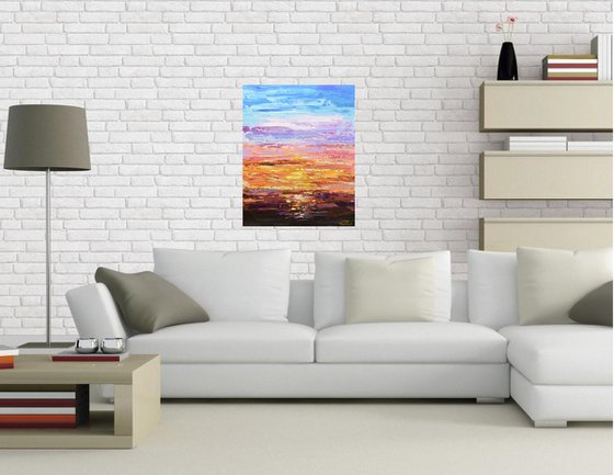 Sunset - Impasto Abstract Seascape Painting