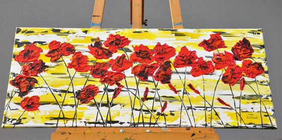 Red Poppies 2 100x40cm