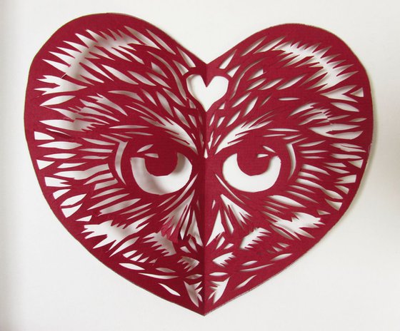 Valentine for the night owl ( paper cut)