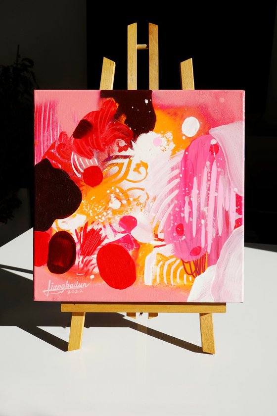 La joie en rose N°1, N°2, N°3, N°4 ( Set of 4 paintings )