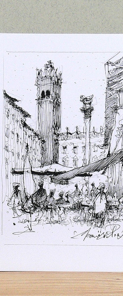 Verona, ink on paper. by Marin Victor