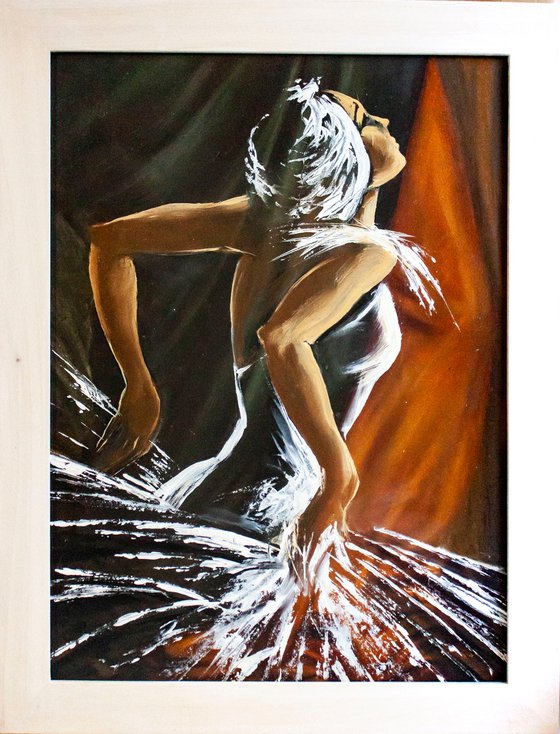 "Ballerina" , framed oil painting