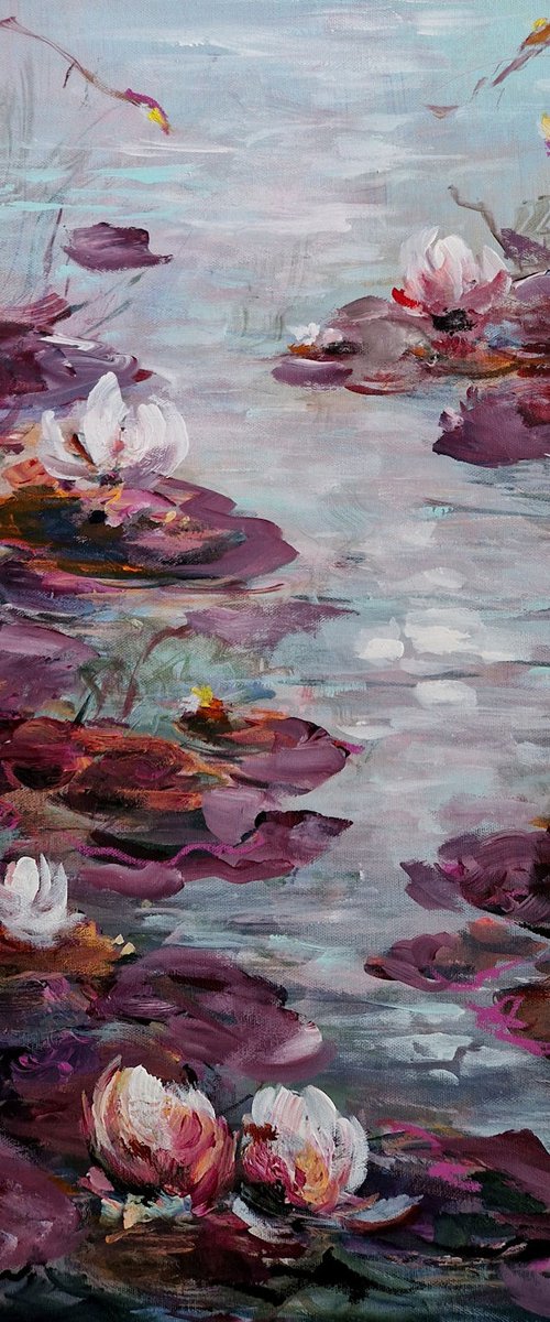 The Purple Lily Pond by Irina Laube
