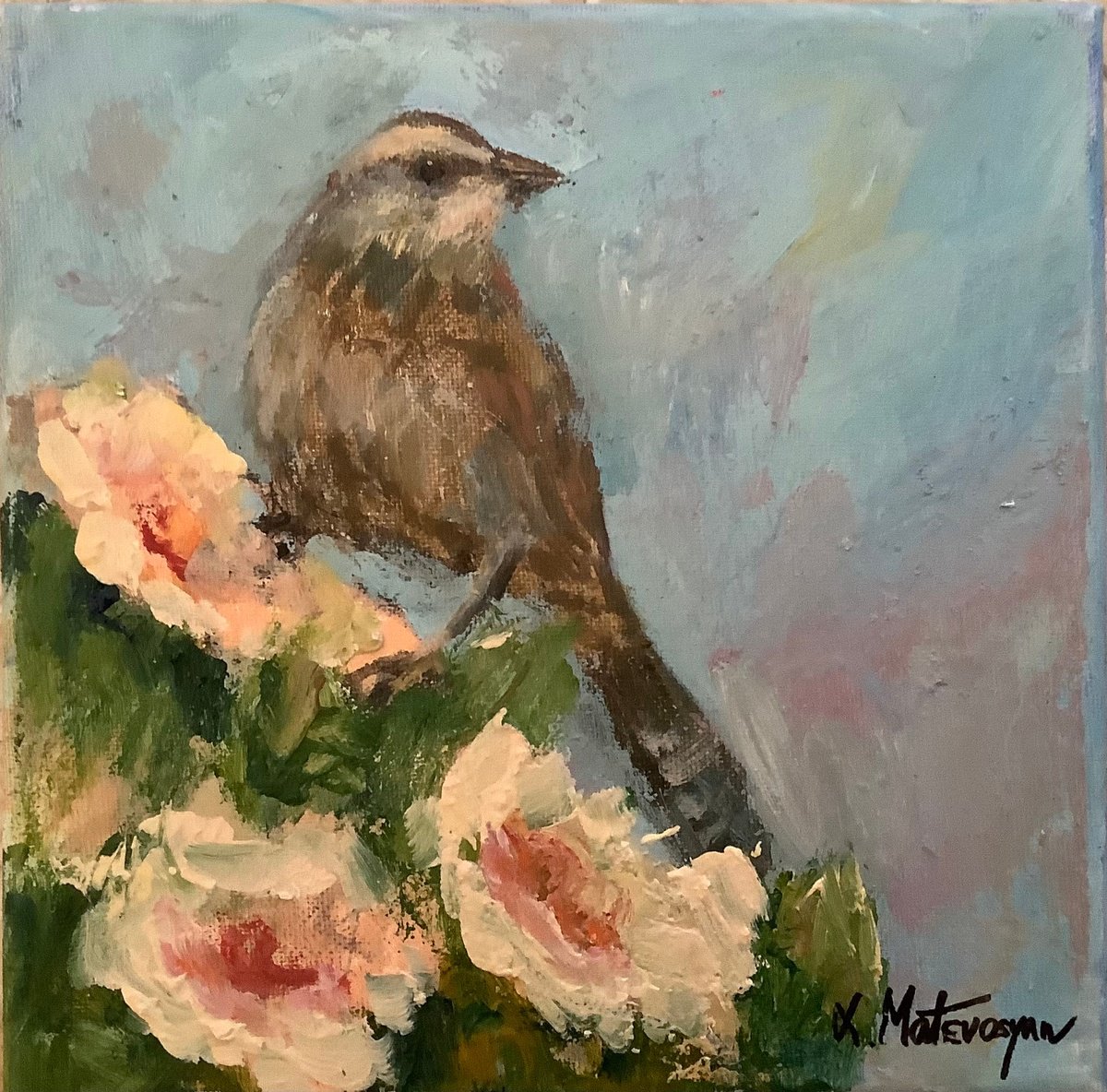Saguaro In Blossom By Lia Matevosyan Haselton, 8 X 8, Artwork For Sale On Artfinder