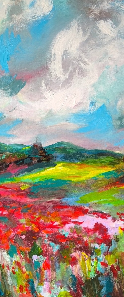 Landscape with poppies by Antigoni Tziora