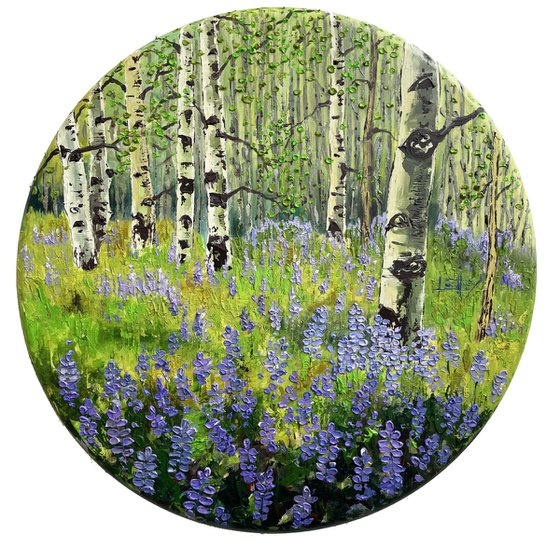 SPRING LUPINE AND ASPENS IN LAKE TAHOE