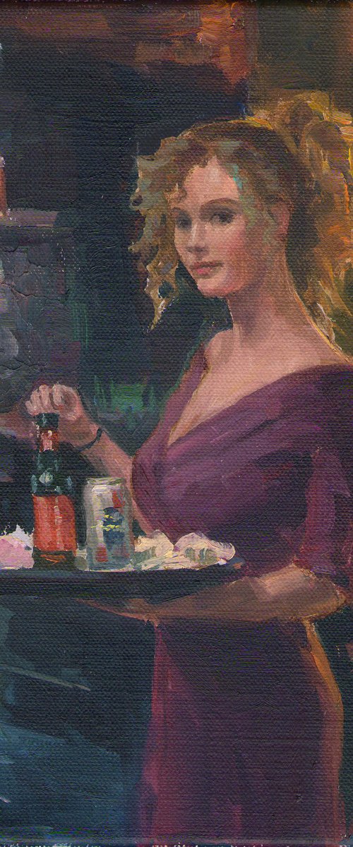 Pub, waitress by Vachagan Manukyan