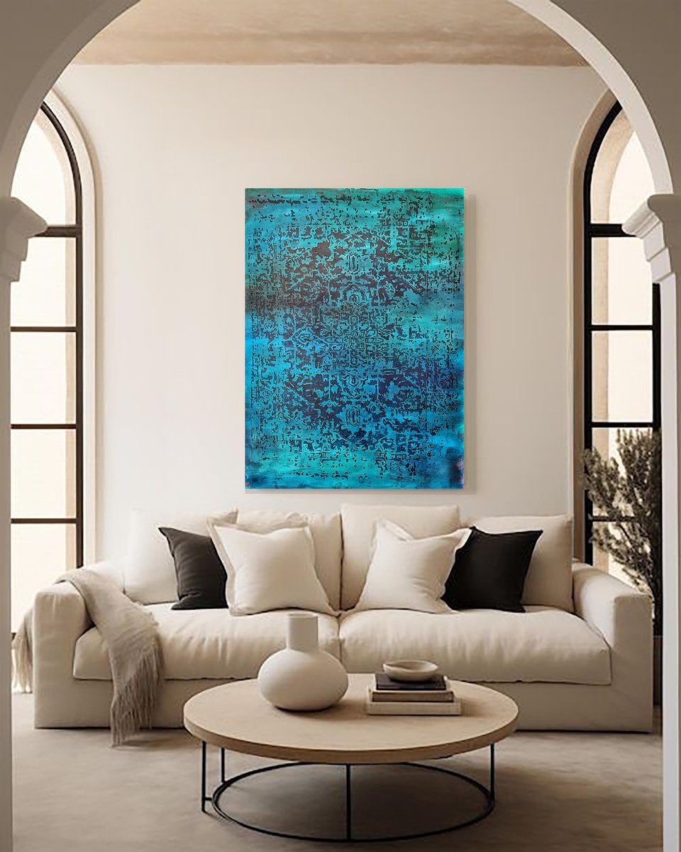 Geometric Abstract Acrylic Painting By Anahita Ghazanfari, 31 X 43, What I Remember 10, Original Artwork