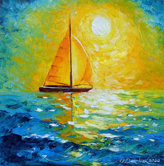 Sailboat in the sunlight