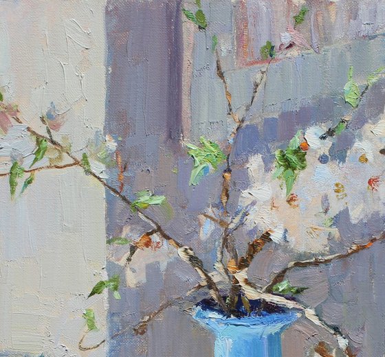 Still life with a blue vase