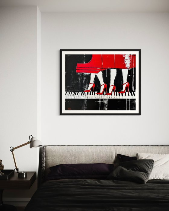 Red High Heels Symphony (Giclée Print)