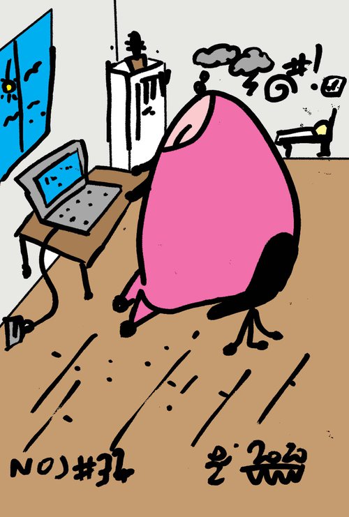 FAT#18 Fat woman who works from home with the computer by Mattia Paoli