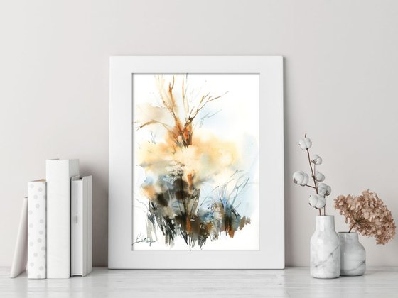 Winter signs Abstract Landscape Watercolor