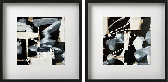 Abstraction No. 2121 black & white - set of 2