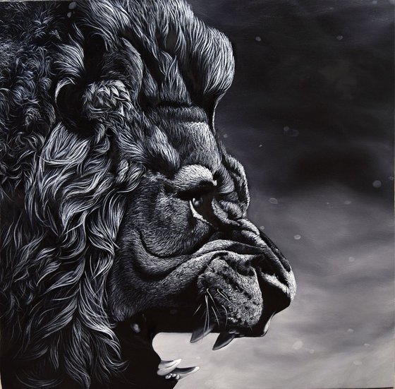 "LION " - commission artwork for Greg (100 x 100 cm)