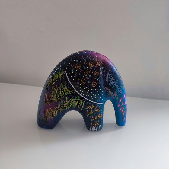 Pair of pop art elephant sculptures