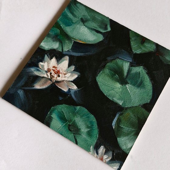 Water lily oil painting