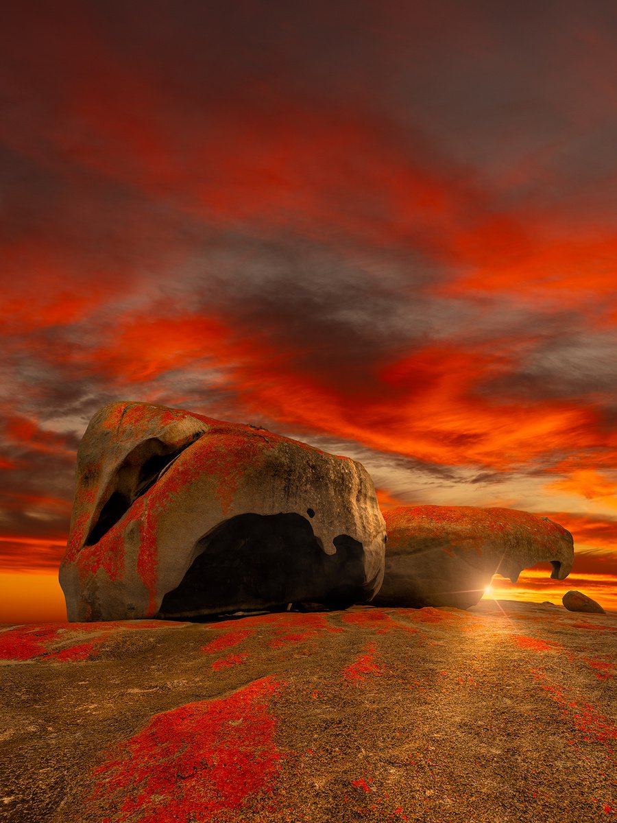 Photorealistic Landscape Photograph By Nick Psomiadis, 35 X 47", Remarkable Rocks, Original Artwork