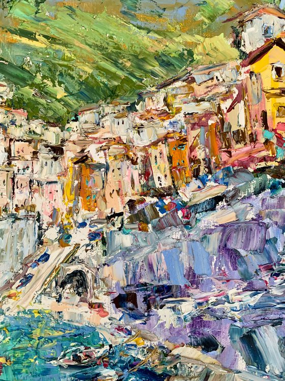 Riomaggiore,italian coastal seascape