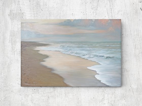 "Sea vibes 5" Blue beige landscape art