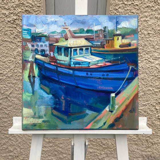 Summer Harbor — Original Oil Painting